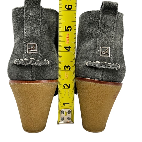 Sperry Harlow women's Grey suede leather wedge booties size 6.5 - Picture 7 of 13